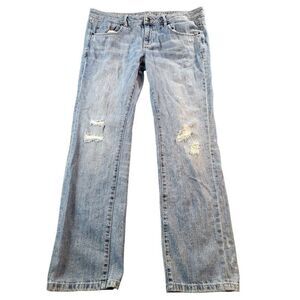 Converse The Tomboy Jeans Women Sz 16 One Star Blue Denim Distressed Boho
